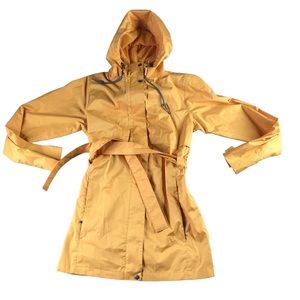 Columbia Womens Long Windbreaker Trench Style Coat w/ Tie
